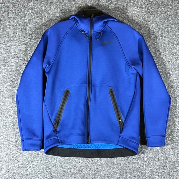 Nike Dri-FIT Full Zip Training Hoodie Jacket Mens Medium Blue Activewear - Picture 1 of 10